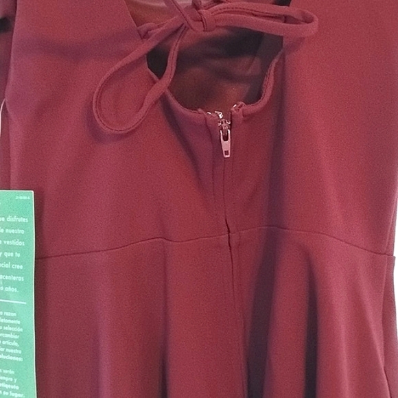 City Triangles Jr. Girl Mini Deep Ruby Dress With Short Lace Sleeves, S: 3 NWT - Picture 15 of 15